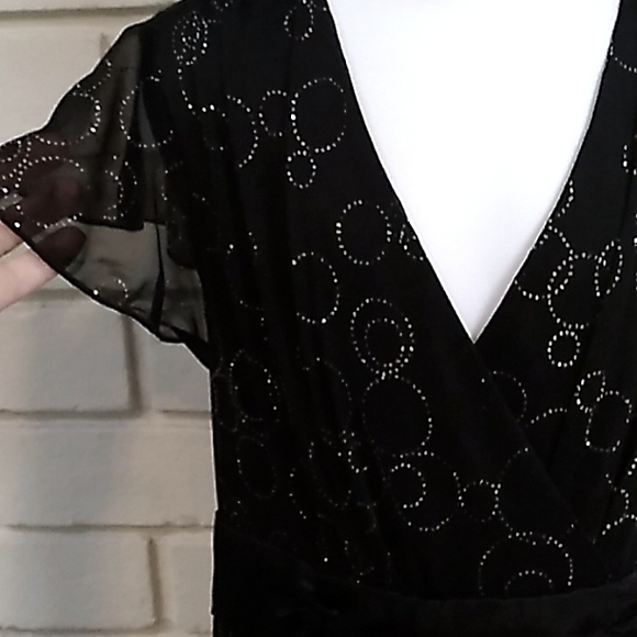 BCX Girls Black Glitter Tie Back Formal Dress. Size 16 - Picture 5 of 9